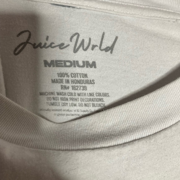 Juice Wrld Long Sleeve White Crewneck Top - Picture 4 of 5